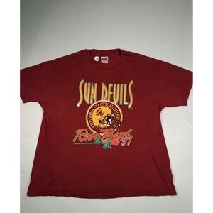 Vintage Arizona State Sun Devils Shirt Mens XL NCAA Football Hanes Rose Bowl 97